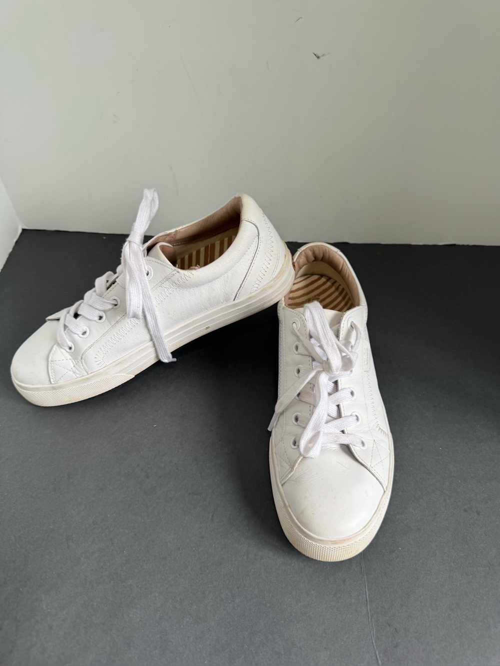 Taos Plim Soul Lux sneakers in white leather, zigzag stitching. Size 8 - Picture 3 of 12